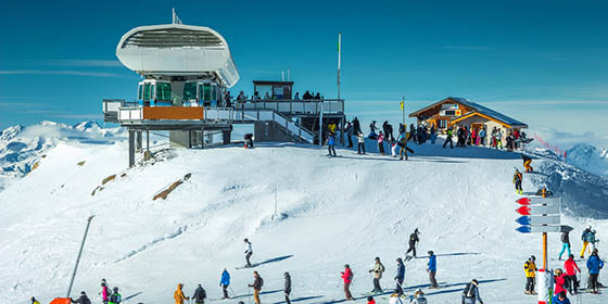 Cable car station in Les Menuires, France
