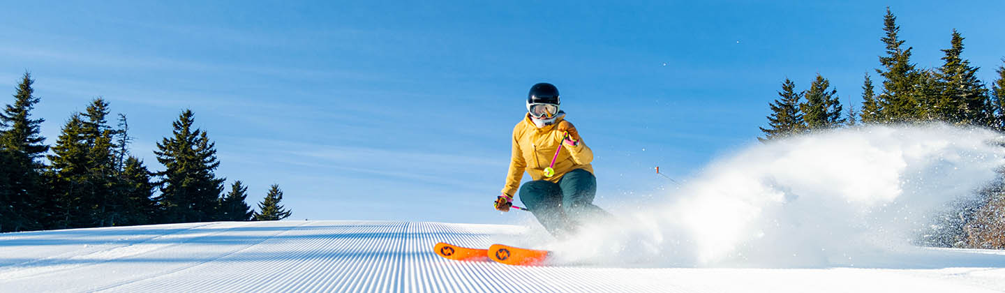 A skier on the slopes of Sunday River