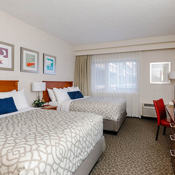 Standard double room at the Crimson in Jasper, Canada