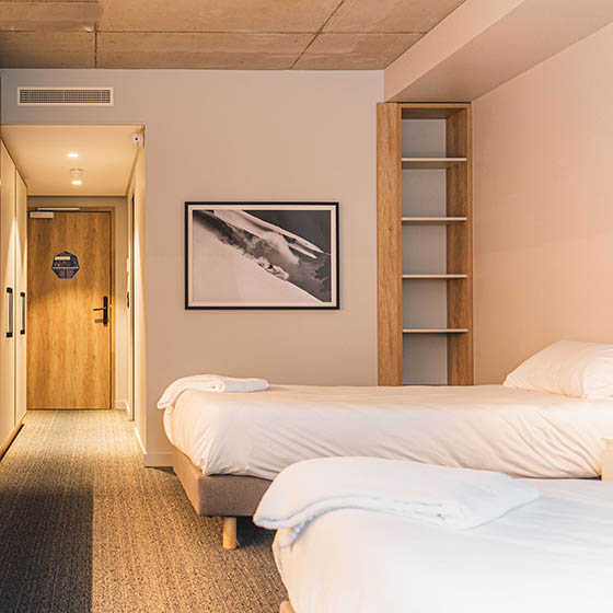 Bedroom at the APEX2100 in Tignes, France